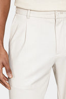 Calça Alfaiataria Cós Elástico e Bolsos Areia