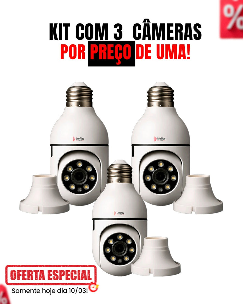 KIT-com 3  Câmeras de segurança wi-fi ip sem fio ,com 50% de desconto